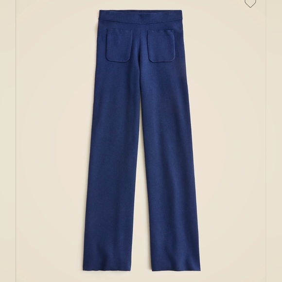 J Crew Sailor Sweater Trouser MP Pull On Wide Leg Pants Knit Coastal Preppy Silk - Picture 2 of 8